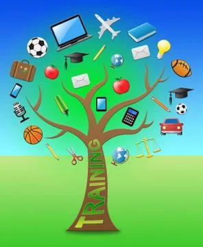 Training Tree Shows Learning Webinars 3d Illustration Stock Illustration