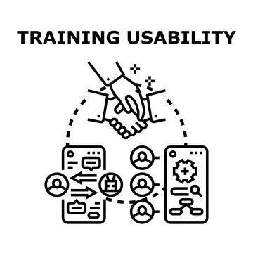 Training usability concept for collaborative development Stock Illustration