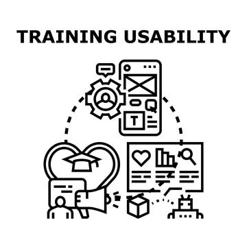Training usability concept developing digital experience and learning Stock-Illustration