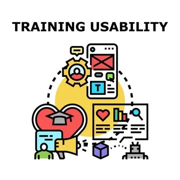 Training usability concept developing digital experience and learning Stock Illustration