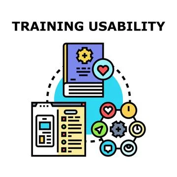 Training usability concept with digital interface and education イラスト素材