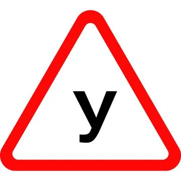 A training vehicle by car. Triangular sign. Vector image. Illustrazione stock