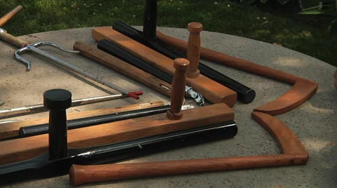 Training Weapons for students Stock Footage 55810279