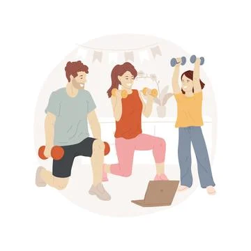 Training with weights isolated cartoon vector illustration. Stockillustratie