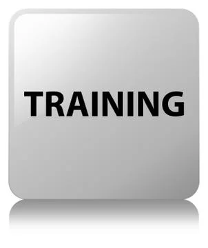 Training white square button Stock Illustration