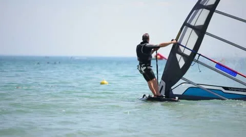 Training for windsurfing Stock Footage 10861043