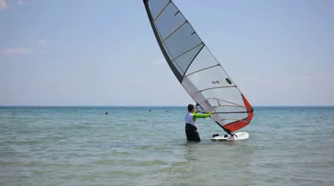 Training for windsurfing Stock Footage 10861059