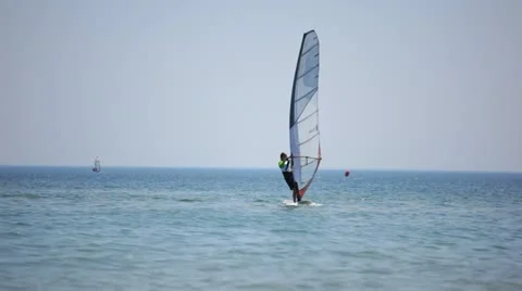Training for windsurfing. Stock Footage 10861070