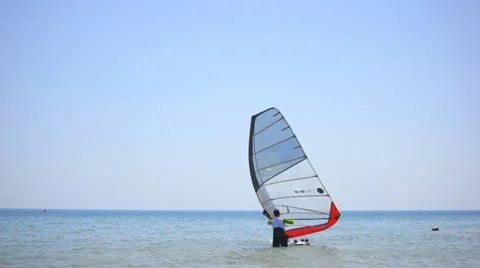 Training for windsurfing Stock Footage 10861074