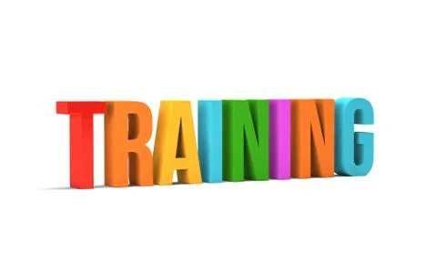 Training word. 3D Render illustration in white background Stock Illustration