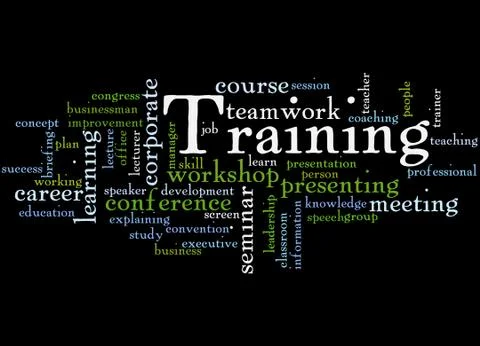 Training, word cloud concept Stock Illustration
