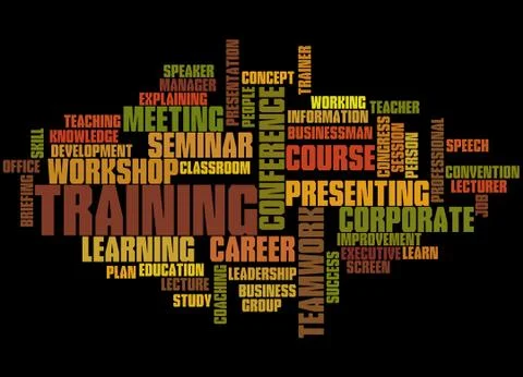 Training, word cloud concept Stock Illustration