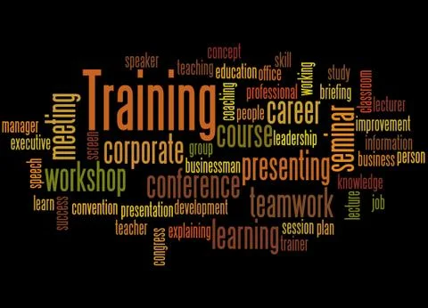 Training, word cloud concept Stock Illustration
