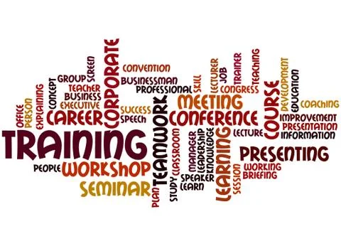 Training, word cloud concept Stock Illustration