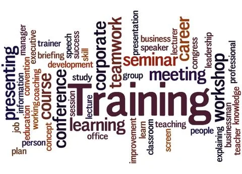 Training, word cloud concept Stock Illustration