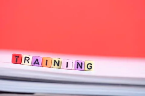 TRAINING word cube for human resource and education concept Stock Photos