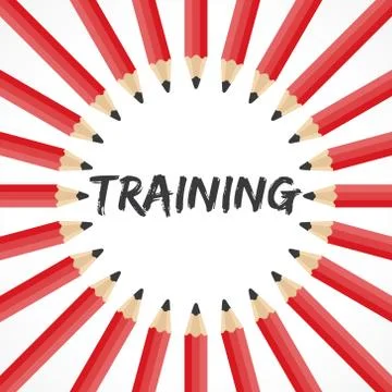 Training word with pencil background stock vector Stock Illustration