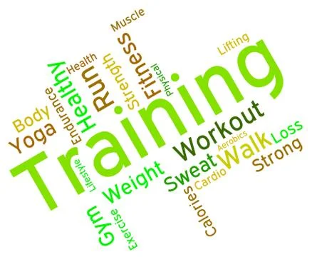 Training Words Indicates Get Fit And Aerobic Stock Illustration