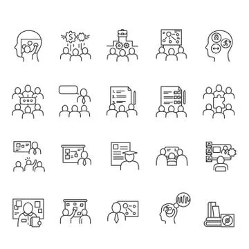 Training workshop elements line icons set.Editable イラスト素材