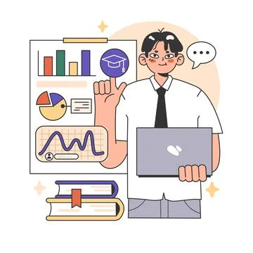 Training workshop. Interactive training process. Professional development. Stock Illustration