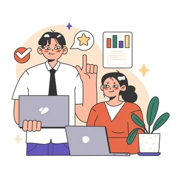 Training workshop. Interactive training process. Professional development. Stock Illustration