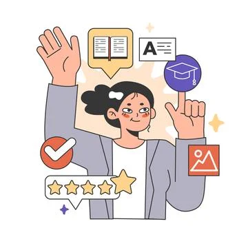 Training workshop. Interactive training process. Professional development. Stock Illustration