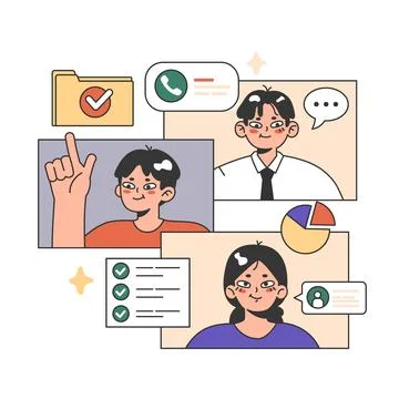 Training workshop. Interactive training process. Professional development. Stock Illustration