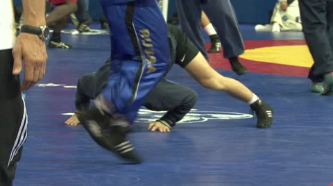 Training wrestlers 07 Stock Footage 44218705