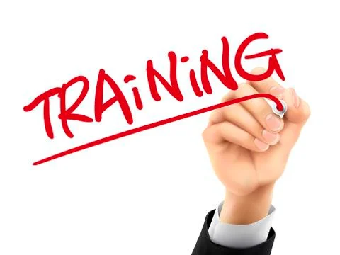 Training written by 3d hand Stock Illustration