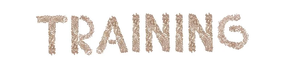 Training written with small cubes Stock Photos