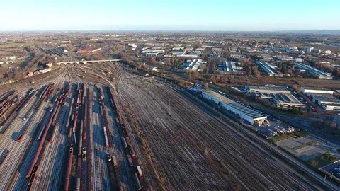 Trains aerial view Stock Footage 71750822