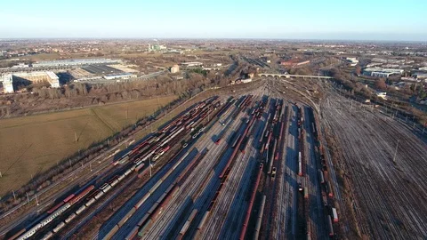 Trains aerial view Stock Footage 71751187