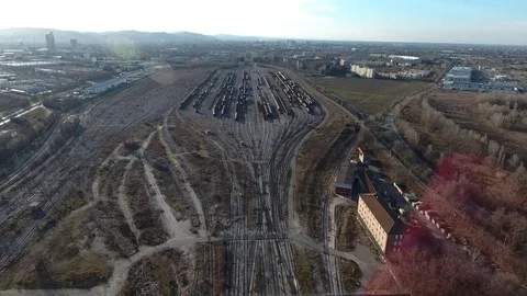 Trains aerial view Stock Footage 71752838