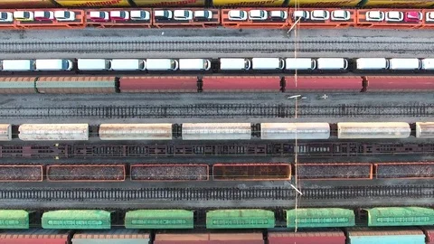Trains aerial view Video stock 72931446
