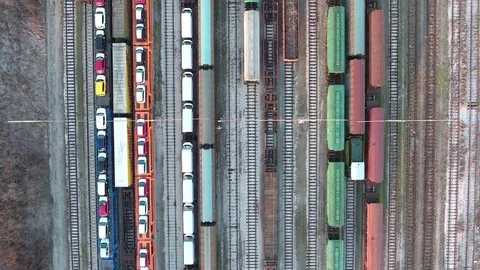 Trains aerial view Video stock 72931911