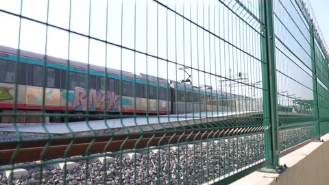 Trains are entering the station Stock Footage 170062324