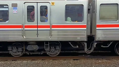 Trains arrived in station Stock Footage 297443660