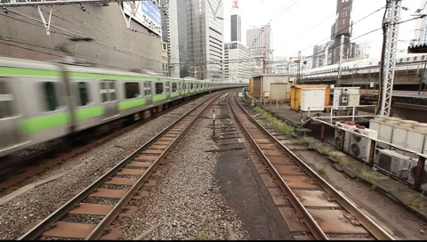Trains arriving Stock Footage 987853