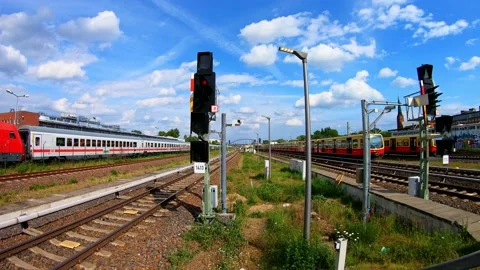 Trains in Berlin Suburb 2 Video stock 204717271