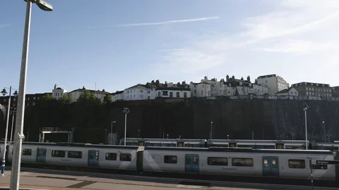 Trains at Brighton Station Stock Footage 120018216