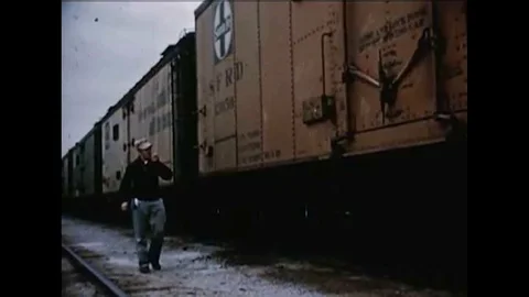 Trains carrying perishable food items are diverted and train cars are broken up Vídeos de archivo 120029008