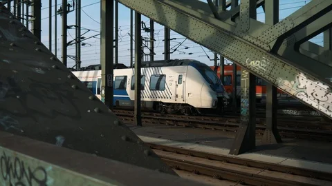 Trains In Cologne Stock Footage 96942983