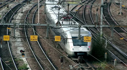 Trains crossing each other Stock Footage 45045159