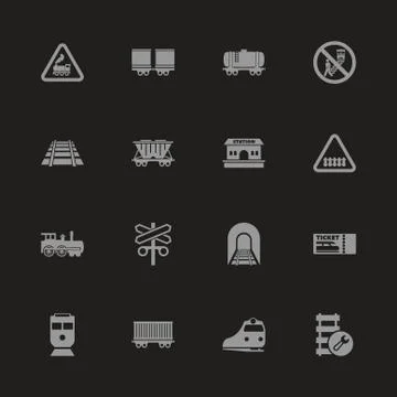 Trains - Flat Vector Icons Stock Illustration