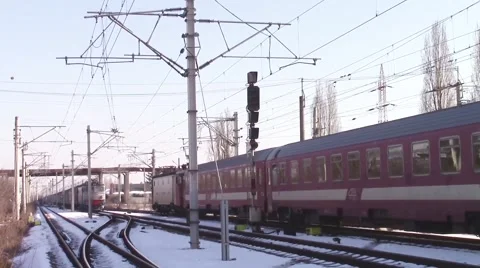 Trains Intersecting Stock Footage 46912722