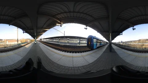 Trains leaving and going through train station in Prague, Czech republic 動画素材 120014080