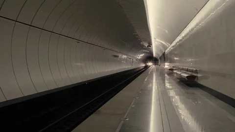The trains on the metro station Video stock 73788279