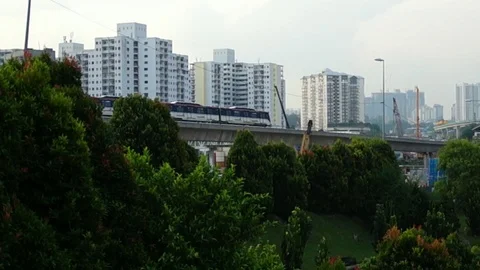 Trains move on rails to the station 스톡 동영상 111884780