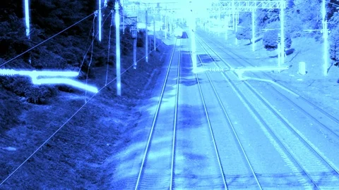 Trains Move On The Top View In Fast Motion And Towards Each Other Stock Footage 90180784