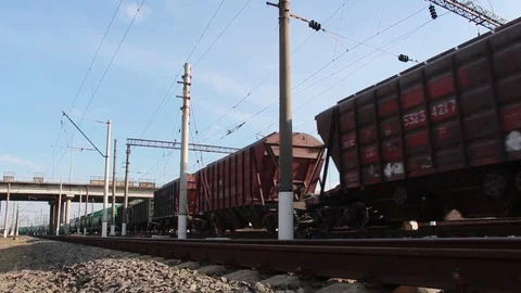 Trains move towards each other Stock Footage 109801966